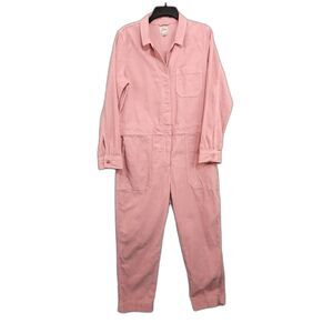 J. Crew Foundry garment-dyed corduroy coverall jumpsuit Pink Sz 14 Boilersuit